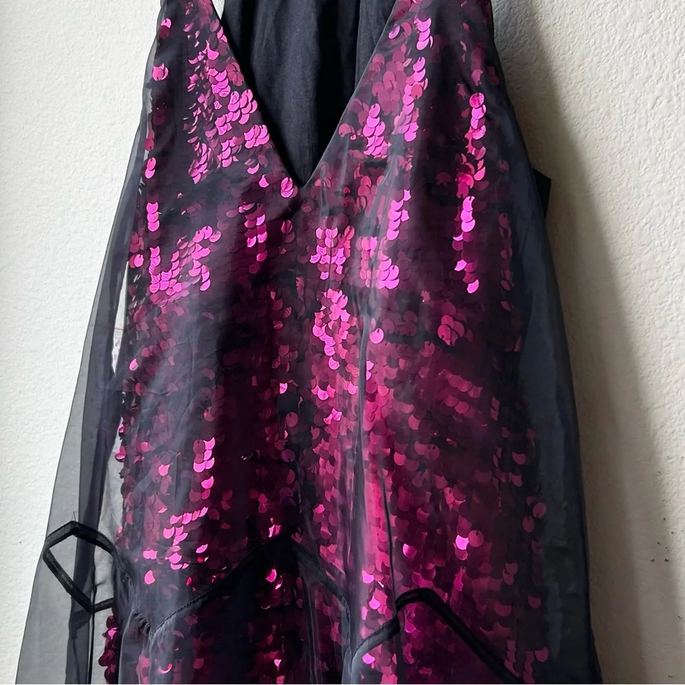 NWT $250 Free People Ghost Mini Sequin Dress in Purple Pink Black Sz 2